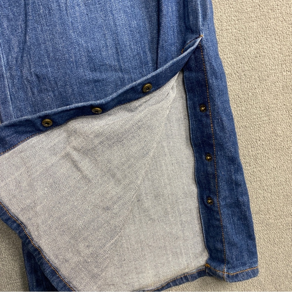 Pilcro and the Letterpress Flare Wide Leg Jeans with Snap Button Hem size 32 - Picture 6 of 10